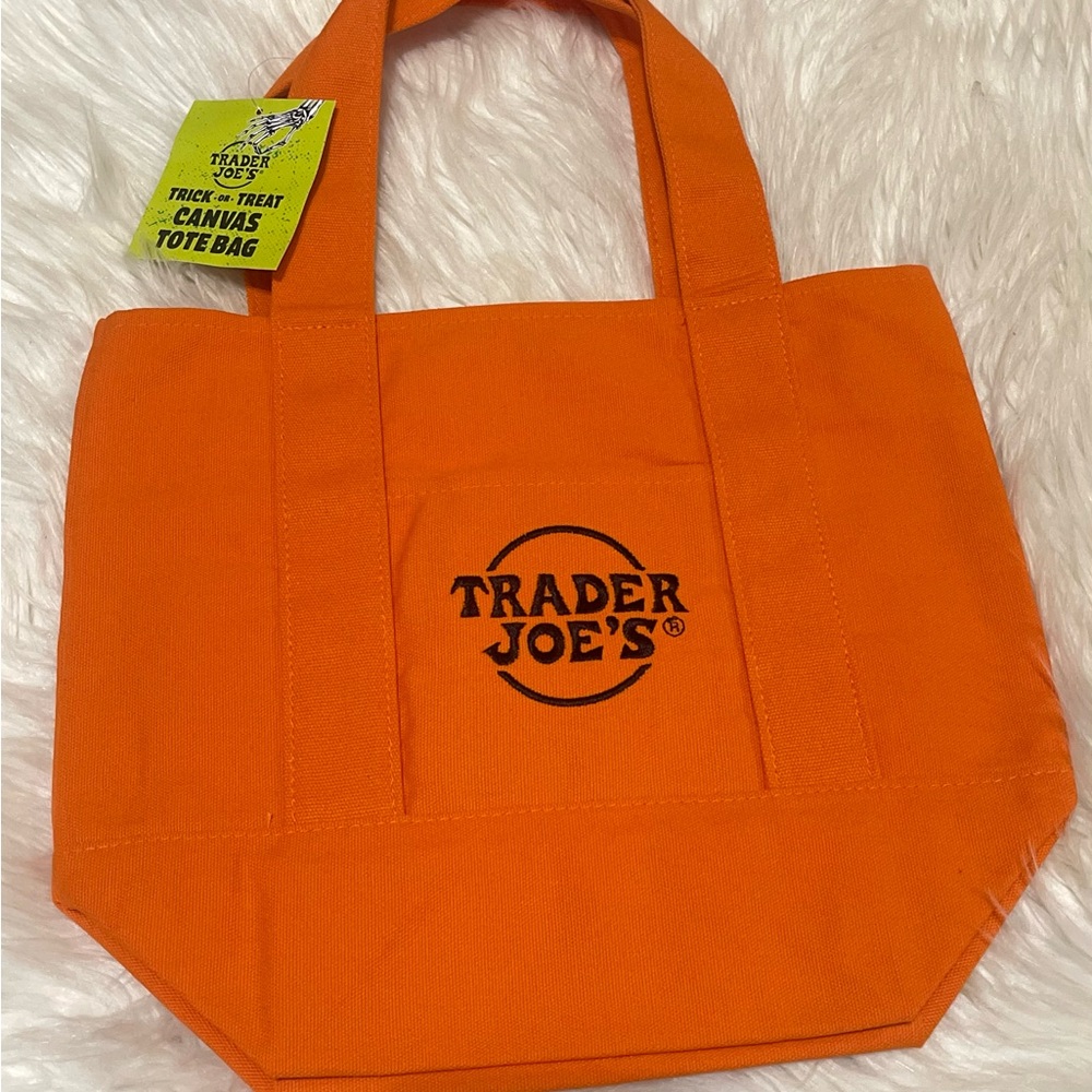 Trader Joe's Mini Orange Canvas Tote Bag